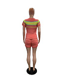 Leisure Girls Round Neck Short Sleeves Package Hip Shorts Sweater 2 Pieces Suits XT-8105