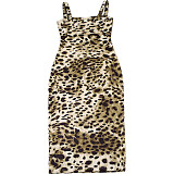 Ladies Sexy Low Cut Leopard Printed Straps Slim Bodycon Maxi Dress DLS-62097