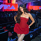 Red Sexy Strapless Women Three-dimensional Flower Short Dress SUM-24432