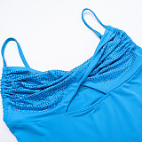 Sexy Wrap Chest Straps Knited Package Hips Mini Dress SUM-24617