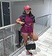 Casual Plain Color Hollowed-out Lace-up Short Sleeve T-shirt Shorts Two-piece Set MOF-5170