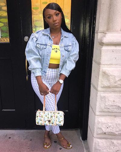 Women Make Old Single-Breasted Denim Jacket MOF-5178