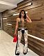 2025 New Women Prints Strech Flared Long Jeans MEM-88621