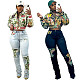 Fashion Casual Women Printed Baseball Jacket TK-1496
