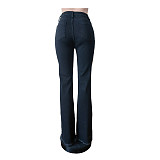 2025 New Women Prints Strech Flared Long Jeans MEM-88621