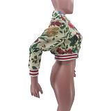 Fashion Casual Women Printed Baseball Jacket TK-1496