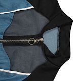 Women's Denim Stitching Sports Hoodie Suit Jacket Two-piece Set AIL-302