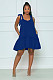 Solid Color Tie-Up Straps Loose Fit Holiday Dress CQ-190