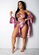 Sexy Printed Strapless Bikini Swimsuit 3pcs Set HM-6085