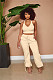 Tank Crop Top+Lace Up Wide Leg Pants Tracksuit HM-6615
