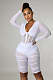 Mesh Patchwork Ruched V-Neck Skinny Romper HM-6609