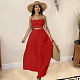 Strapless Crop Tops Loose Wide Leg Pants Outfits HM-6606