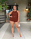 Casual Tank Tops Drawstring Ruched Shorts 2 Pcs Sets LDS-3322