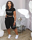 Cotton Hooded Short Sleeve Tops Casual Shorts Set LDS-3327