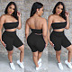 Sexy Strapless Solid-Colored Shorts Sport Two-Piece Set TR-1028