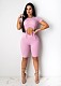 Solid Knitted Lace Up Hollow Out Waist Romper TR-1051
