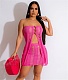 Knitting Open Front Strapless Tops Mini Skirt 2Piece Sets JINGJ-6109