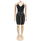 Sexy Straps Hot Drlling Package Hips Mini Nightclub Dresses BY-7215