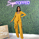 Copy Long Sleeve Irregular Top Wide Leg Pants Set MUX-6065