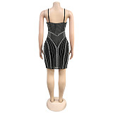 Sexy Straps Hot Drlling Package Hips Mini Nightclub Dresses BY-7215