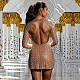 Sexy Backless Hot Drilling Long Sleeves Mini Bodycon Dress BY-7230
