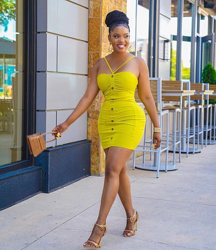 Solid Color Halter Backless Mini Dress MUX-6051