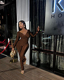 Sexy Off Shoulder V-neck Slim Two-piece Leisure Sports Sets ME-Q23S8469