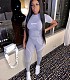 Fashion Digital Print Short Sleeve T-shirt Trousers Sport Two-piece Set MAE-2041