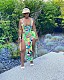 Sexy Printing Slit Open Sleeveless V-neck Irregular Dress MAE-2036