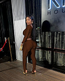 Sexy Off Shoulder V-neck Slim Two-piece Leisure Sports Sets ME-Q23S8469