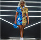 Tie Dye Print Short Sleeve Patchwork Sheath Mini Dress XING-046