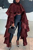 Sexy Women Casual Satin Loose Cape Pullover Top NY-10981