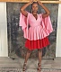 Color Patchwork Sleeveless Pleated V Neck Club Dresses NY-10220