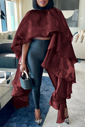 Sexy Women Casual Satin Loose Cape Pullover Top NY-10981