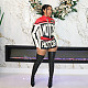 Letter Print Patchwork Zip Jacket+Skirts Streetwear Suits SHD-9618