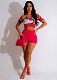 Printing Short Sleeve Crop Tops 2 Piece Short Sets CM-8681