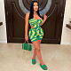 Sexy Stripe Print Sleeveless Two Piece Shorts Set BN-9429