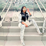 Casual Women Letter Embroidered Patchwork Threaded Baseball Jacket XRB-10061