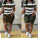 Casual short sleeve shorts camouflage leopard print suit FOS-8801