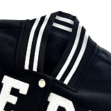 Casual Women Letter Embroidered Patchwork Threaded Baseball Jacket XRB-10061