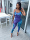 Sexy Tie-Dye Printed Mid-Waist Tight Suspender Jumpsuit BS-1207