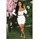 Sexy Monochrome Strapless Lace-Up Shorts Two-Piece set BS-1185