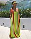 Fashion Striped Tie-Dye Halter Belt Headscarf Maxi Dress BS-1187