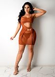 Sexy Mesh See Through Hollow Out Bodycon Mini Dress BS-1253