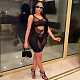 Sexy Mesh See Through Hollow Out Bodycon Mini Dress BS-1253