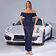 Women sexy one-line shoulder short-sleeved maxi dress HONGW-77262