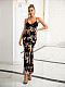 Floral Print Halter Backless Night Maxi Dress HONGW-30984