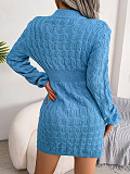 Elegant Warm Pullovers Twist Knitting Sweater Dresses BJS-2076