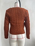 Cross V-Neck Twist Long Sleeve Crop Top Sweater BJS-1217