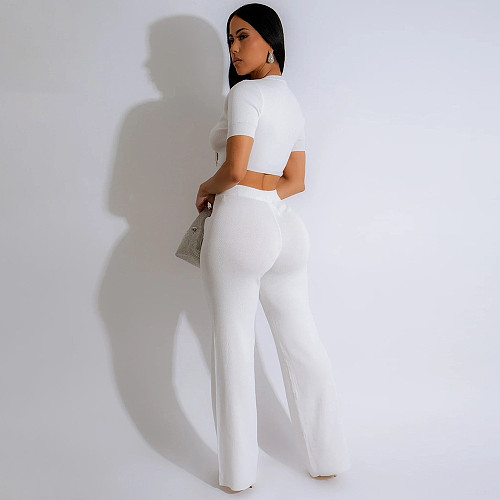 Short-sleeved Short Top with Slim Pants Fashion Two-piece Set CYA-901390